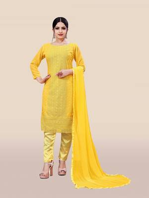 Yellow embroidered georgette salwar 1