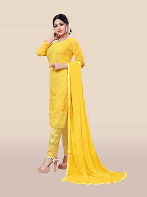 Yellow embroidered georgette salwar 3