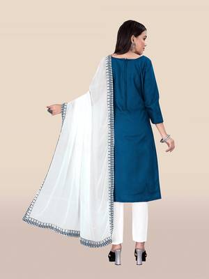 Blue embroidered cotton salwar 2