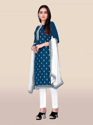 Blue embroidered cotton salwar 4