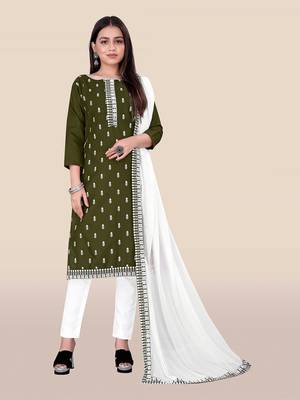 Green embroidered cotton salwar 1