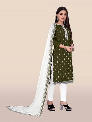Green embroidered cotton salwar 3
