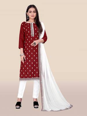 Maroon embroidered cotton salwar 1