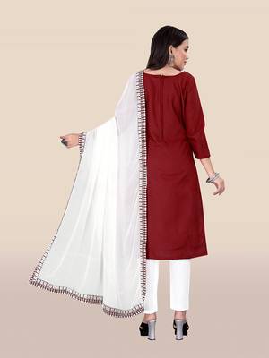 Maroon embroidered cotton salwar 2