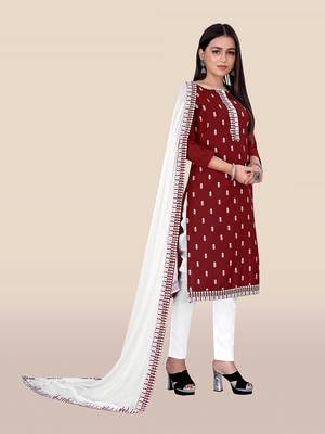 Maroon embroidered cotton salwar 3