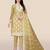 Beige embroidered organza salwar
