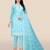 Blue embroidered organza salwar