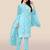 Blue embroidered organza salwar