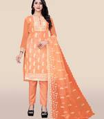 Peach embroidered organza salwar