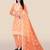 Peach embroidered organza salwar