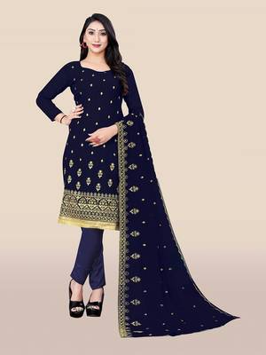 Navy-blue embroidered georgette salwar 1