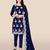 Navy-blue embroidered georgette salwar