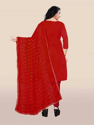 Red embroidered chanderi salwar 2