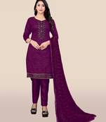 Wine embroidered chanderi salwar