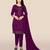 Wine embroidered chanderi salwar