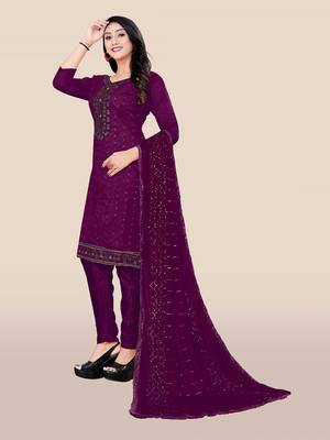 Wine embroidered chanderi salwar 3