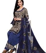 Beige printed crepe salwar
