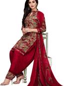 Beige printed crepe salwar