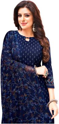 Blue printed crepe salwar 2