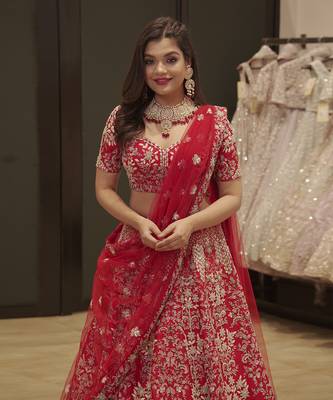 Red Lehenga And Blouse  3