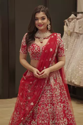 Red Lehenga And Blouse 