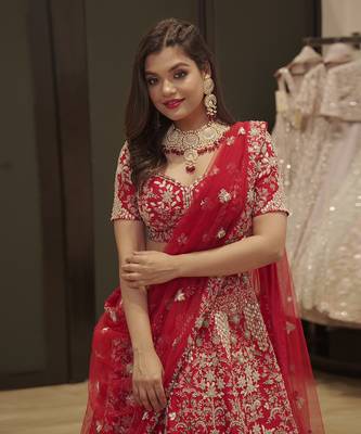 Red Lehenga And Blouse  4