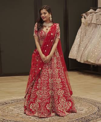 Red Lehenga And Blouse  1