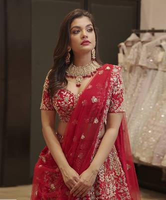 Red Lehenga And Blouse  5