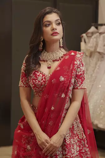 Red Lehenga And Blouse 