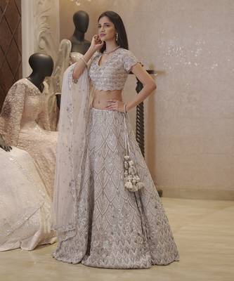 Lilac Heavenly Sequence Lehenga  1