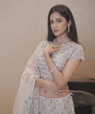 Lilac Heavenly Sequence Lehenga  4