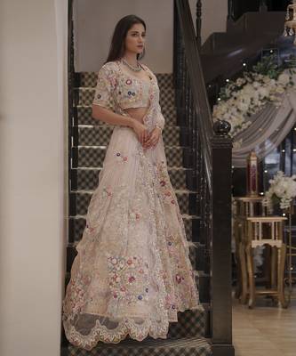 Blush Pink Heavily Hand Embellished Lehenga and Blouse 2