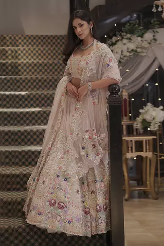 Blush Pink Heavily Hand Embellished Lehenga and Blouse