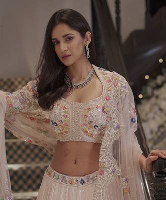 Blush Pink Heavily Hand Embellished Lehenga and Blouse 5