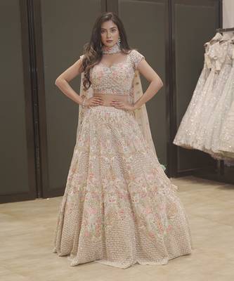Ivory Hand Embellished Lehenga and Blouse 1