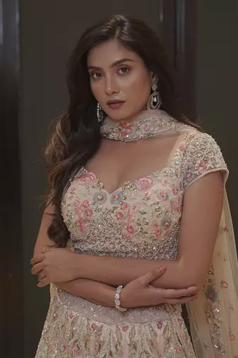 Ivory Hand Embellished Lehenga and Blouse