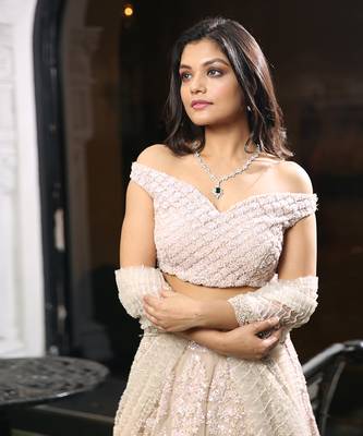 Pink Net Lehenga And Blouse  2
