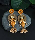 Yellow jhumkas