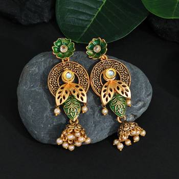 Green jhumkas 1
