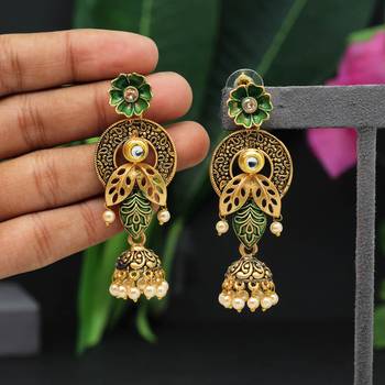 Green jhumkas 2
