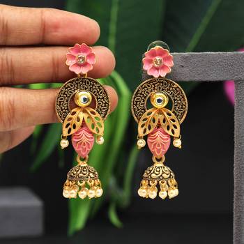 Pink jhumkas 2