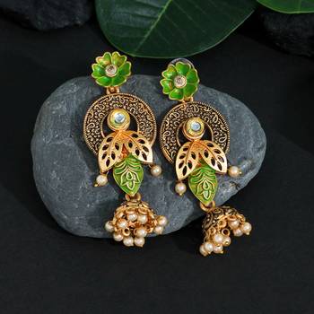 Green jhumkas 1