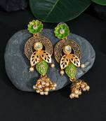 Green jhumkas
