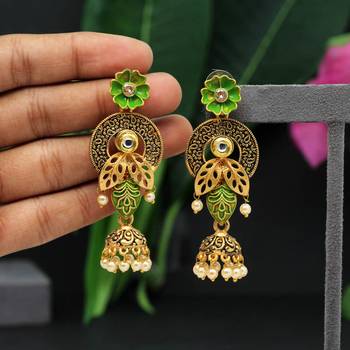 Green jhumkas 2