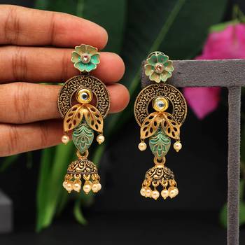 Green jhumkas 2