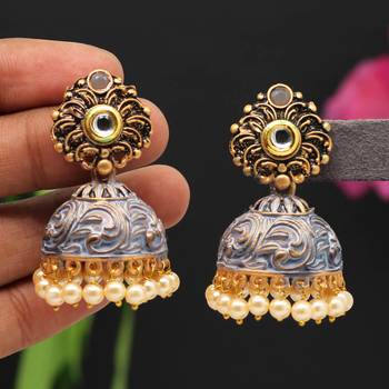 Grey jhumkas 2