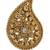 Over-sized gold mango shaped finger ring