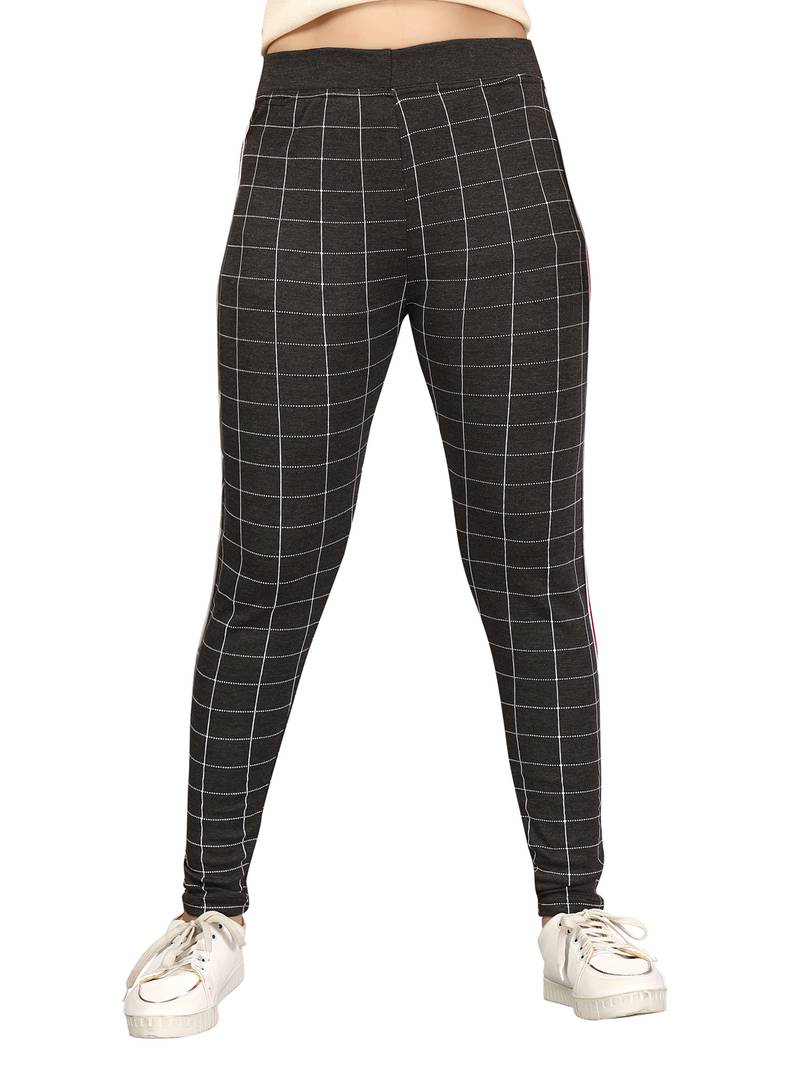 Grey printed cotton
 leggings