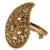 Over-sized gold mango shaped finger ring