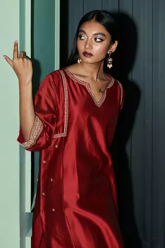 Mehran Set - Maroon